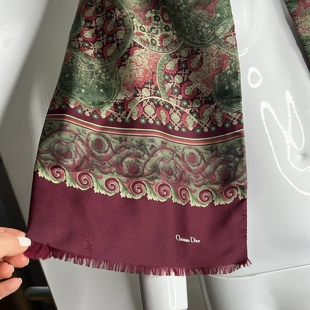 Christian Dior Monsieur Silk Wool Scarf Made in Italy 54” x 10.25”